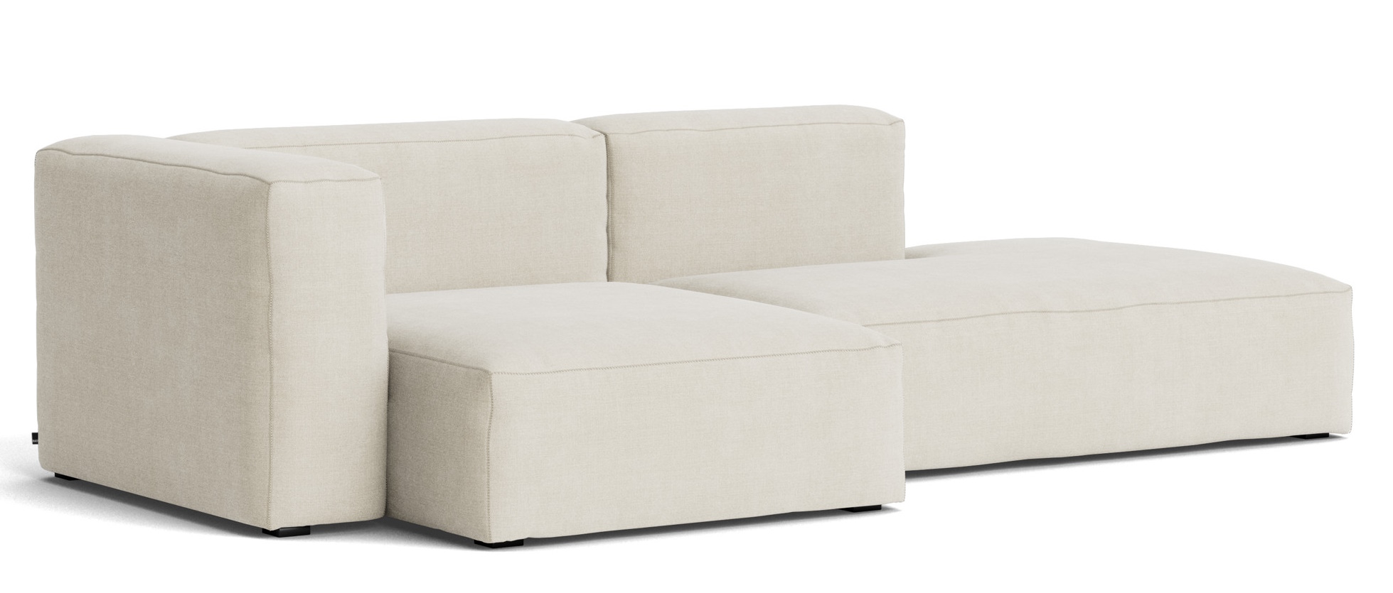 Beiges Mags Sofa mit Armlehne links, ein modernes und modulares Sitzmöbel für Wohnzimmer.