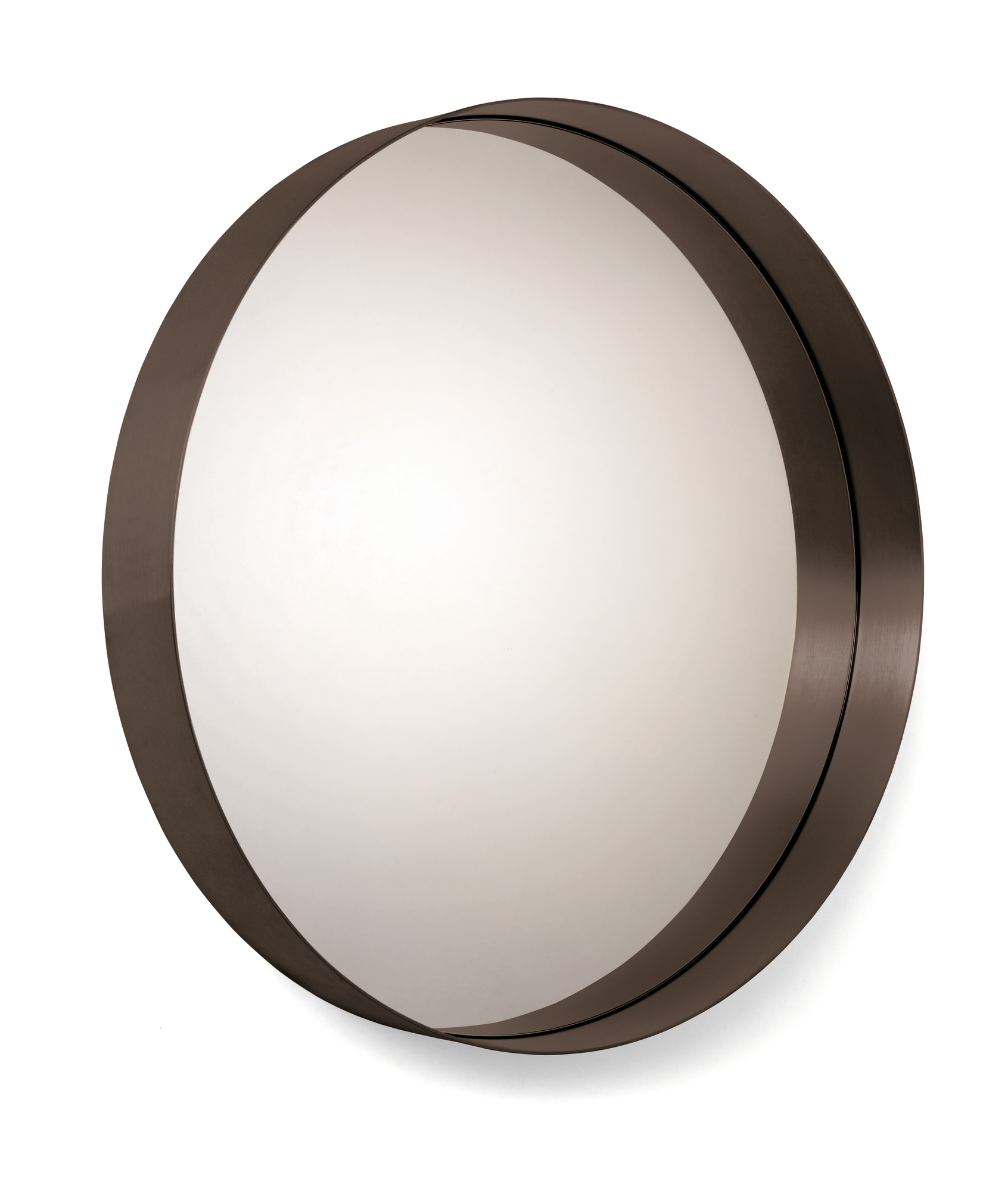 Runder Cypris Spiegel von Classicon mit braunem Rahmen und Parsolglas für die Wand.