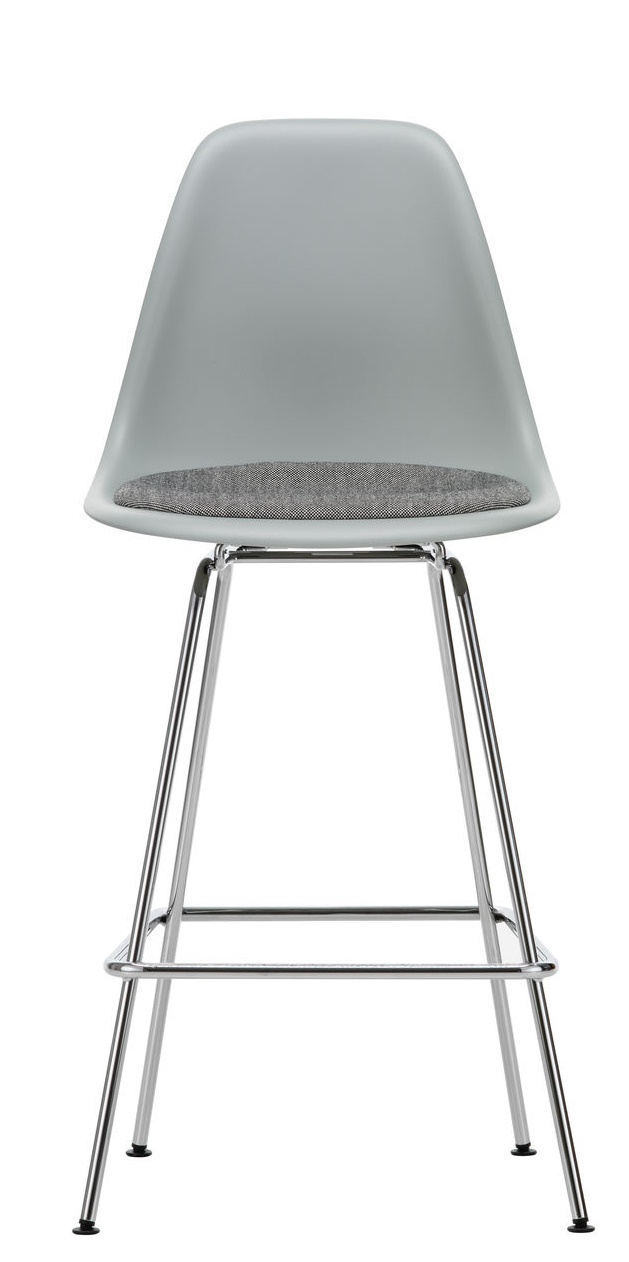 Eames Plastic Bar Stool Barhocker Medium mit Sitzpolster Vitra