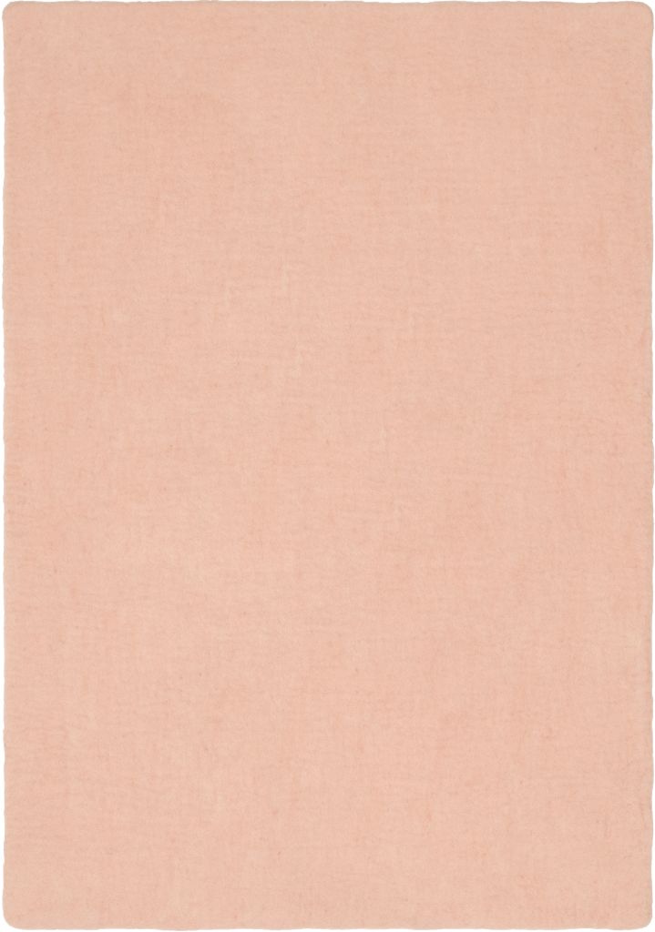 Rechteckiger, rosa Filzteppich (myfelt Merle) 180x260 cm. Detailaufnahme des Teppichs. Hochwertiger Wollteppich für Wohnzimmer und Schlafzimmer.