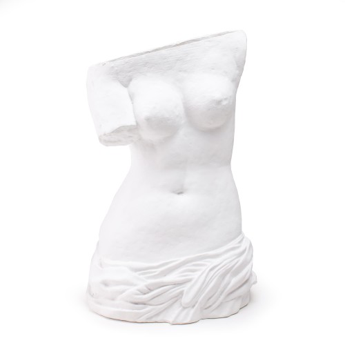 Weißer Milo Schirmständer von Seletti in Form einer weiblichen Büste für moderne Einrichtung.