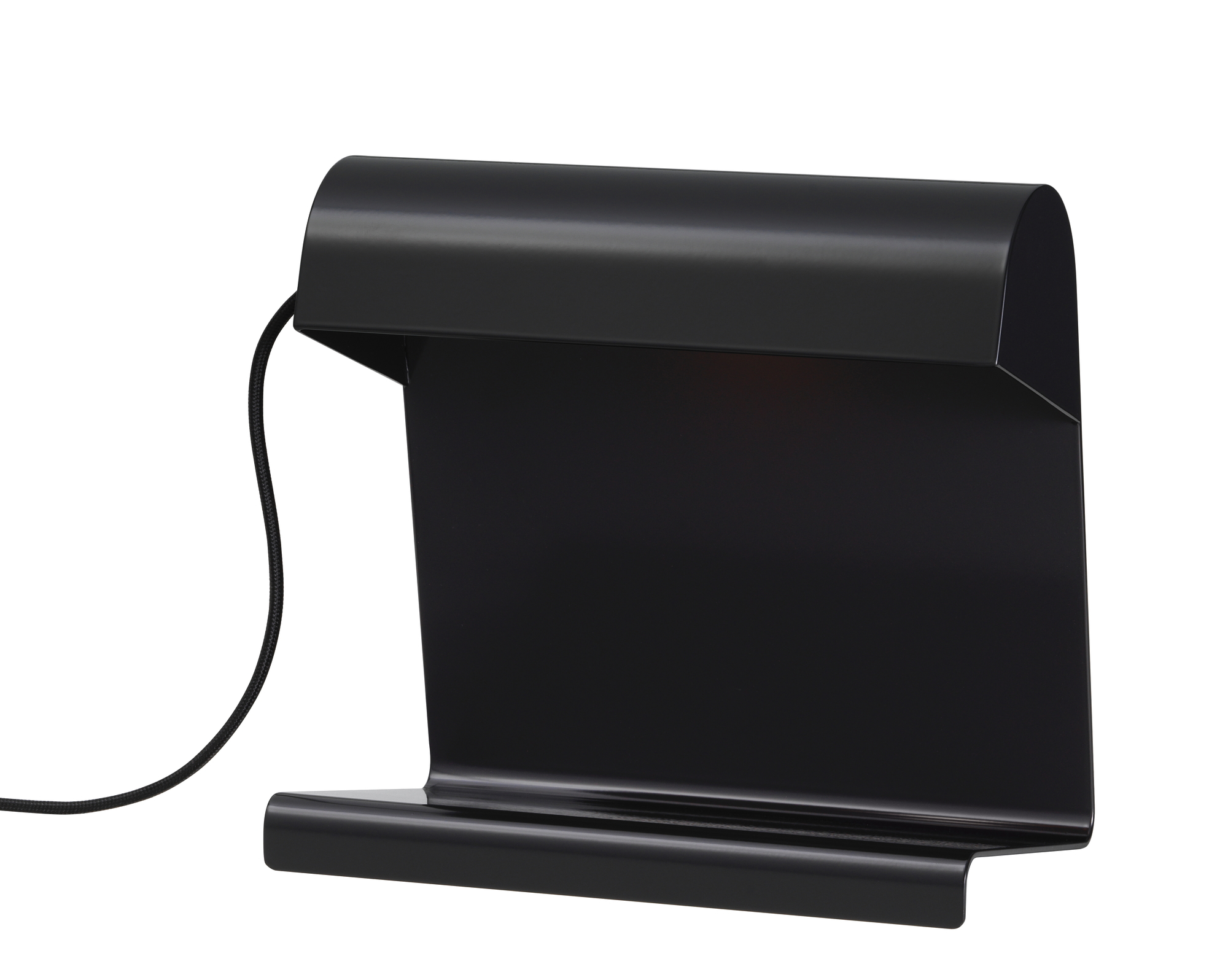 Schwarze Vitra Tischleuchte im minimalistischen Design. Moderne Schreibtischlampe für Büro und Zuhause.