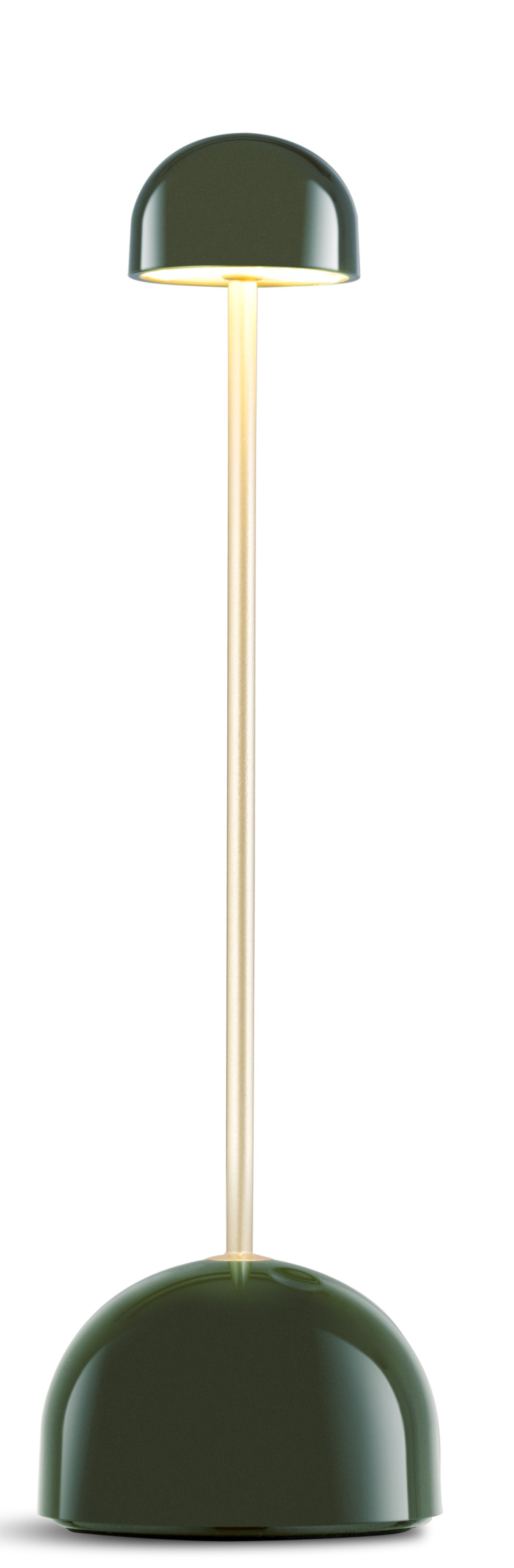 Sips Akkuleuchte in Grün/Gold: Moderne Tischleuchte für stimmungsvolle Beleuchtung im Innenbereich.