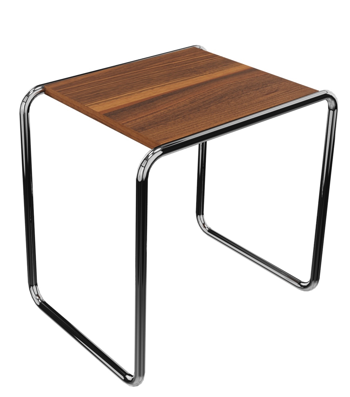 B 9 b Beistelltisch NUSSBAUM MASSIV GEÖLT / CHROM Thonet EINZELSTÜCK