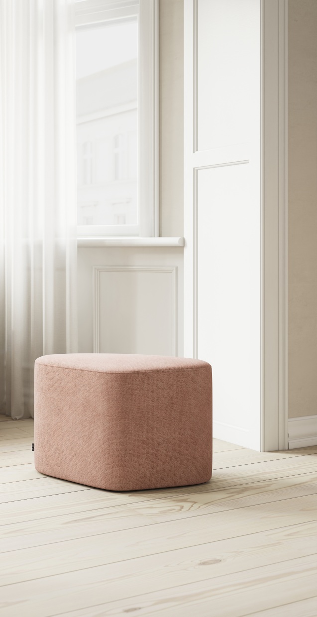 Madison Pouf Hocker in Phantom Grau, ein moderner Sitzhocker für Wohnzimmer und mehr.