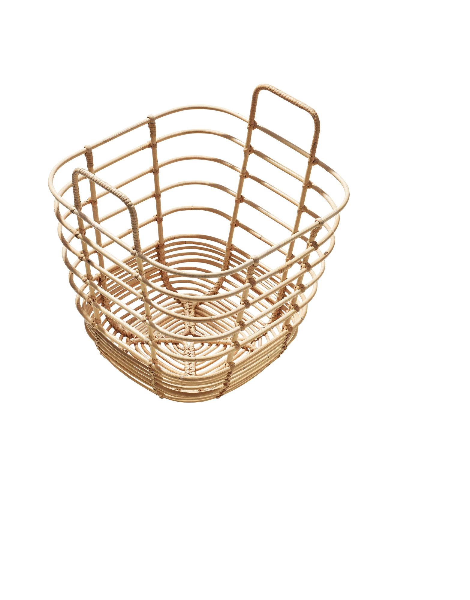 Quadratischer Cane-Line Korb "Sweep" aus Rattan, natürliches Design, Aufbewahrungskorb für Wohnaccessoires.