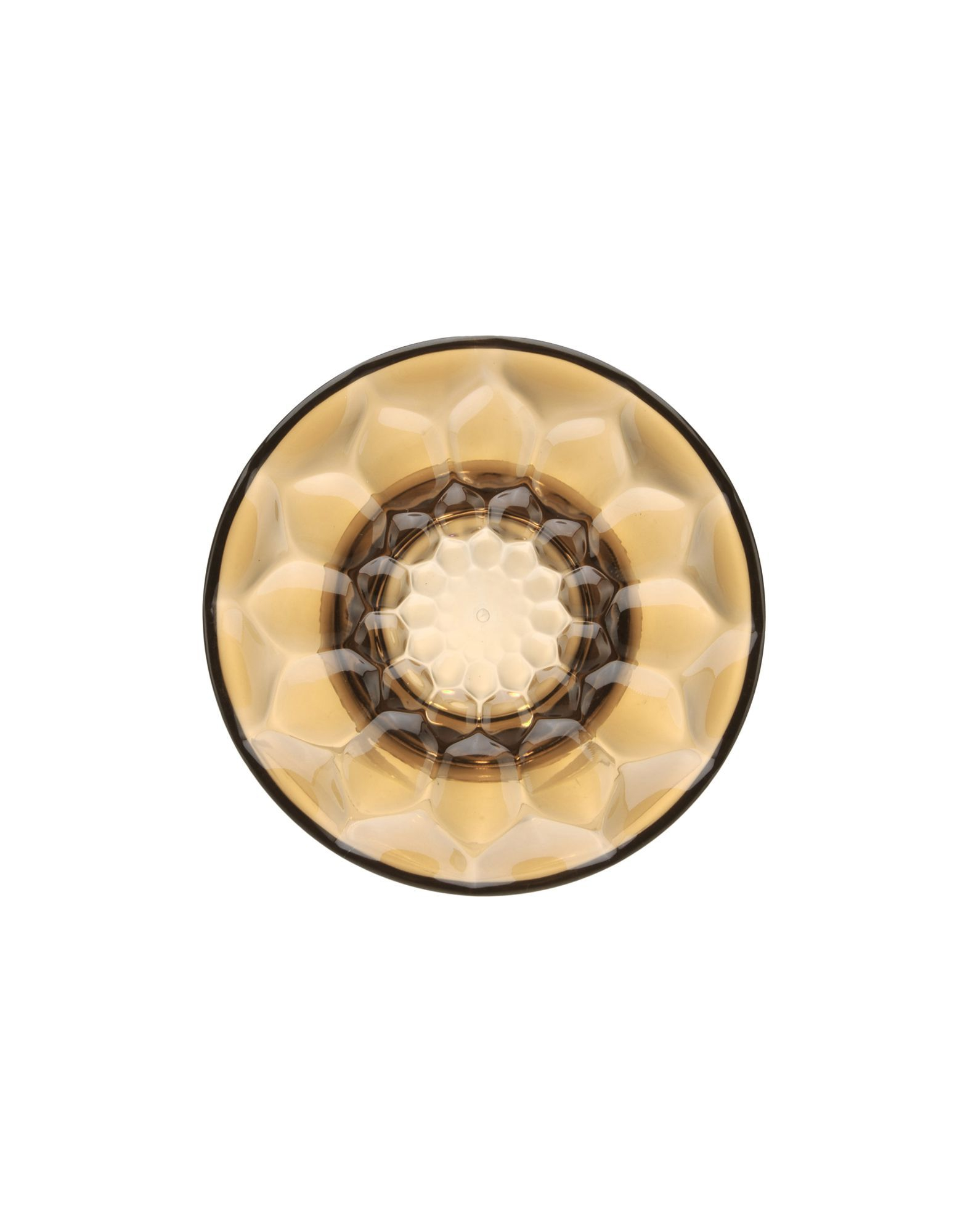 Ansicht von oben: Kartell Jellies Garderobenhaken in Bernstein mit dekorativem, facettiertem Design.