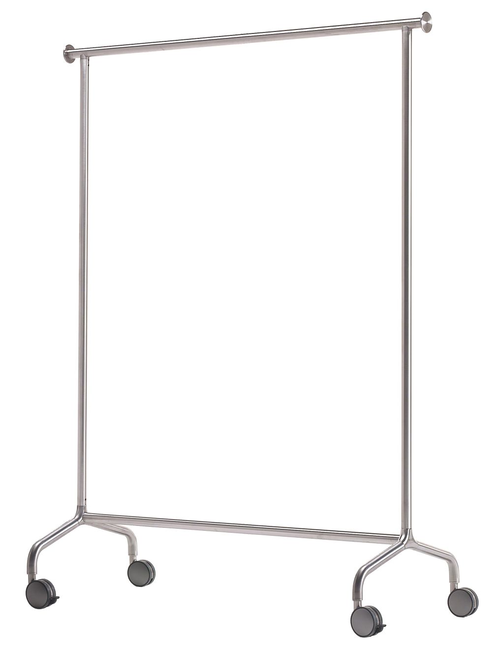 Nox Vesta Kleiderbügelständer: Moderner, rollbarer Garderobenständer aus Metall für Kleidung und Textilien.