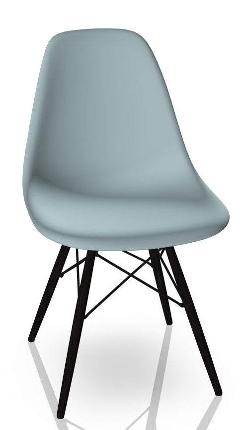 Eames Plastic Side Chair DSW Stuhl Vitra Ahorn schwarz-Eisgrau
