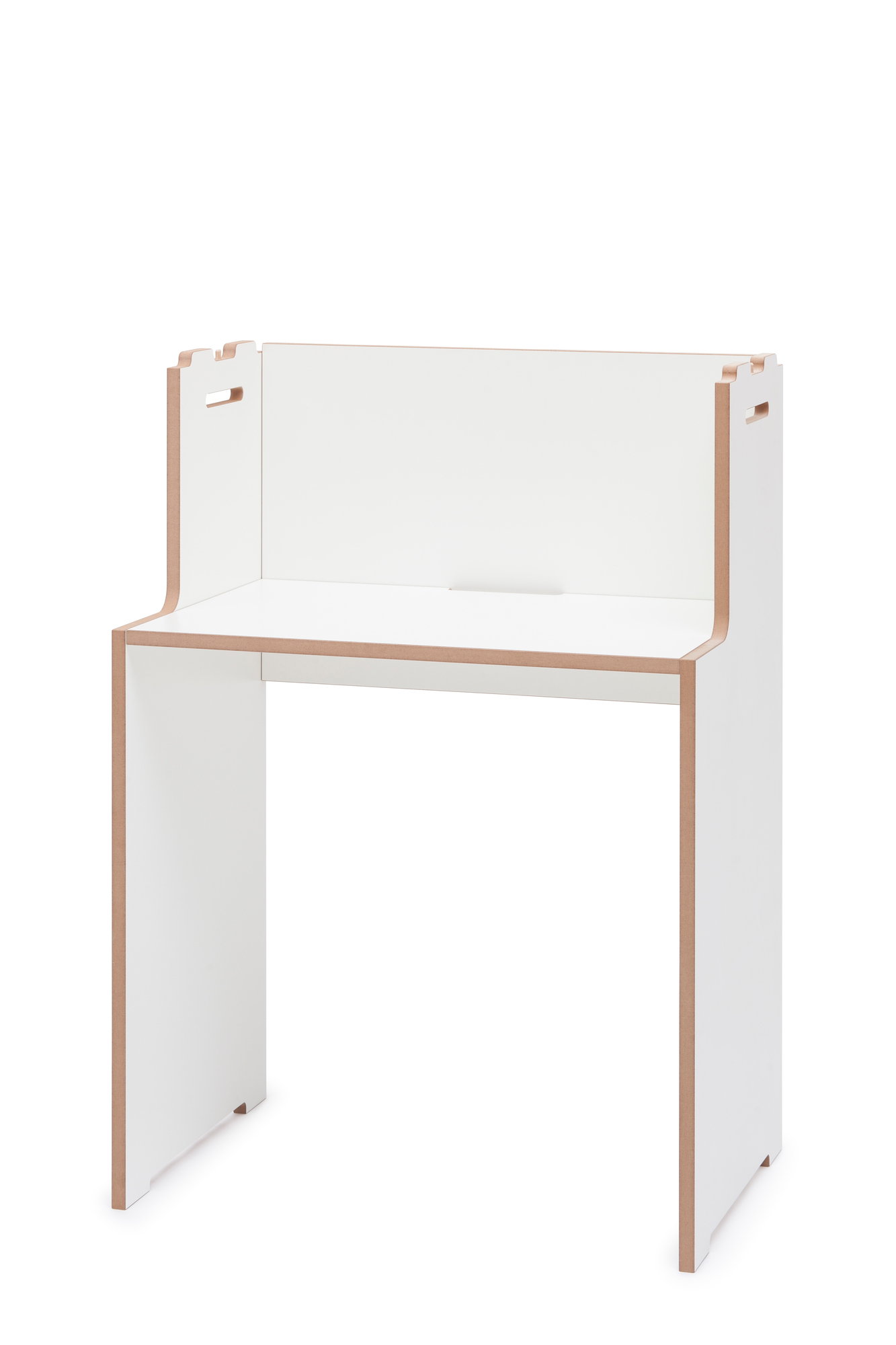 Weißer Tojo Schreibtisch aus Holz, minimalistisches Design für Büro und Arbeitszimmer. Moderner Bürotisch für Studenten.