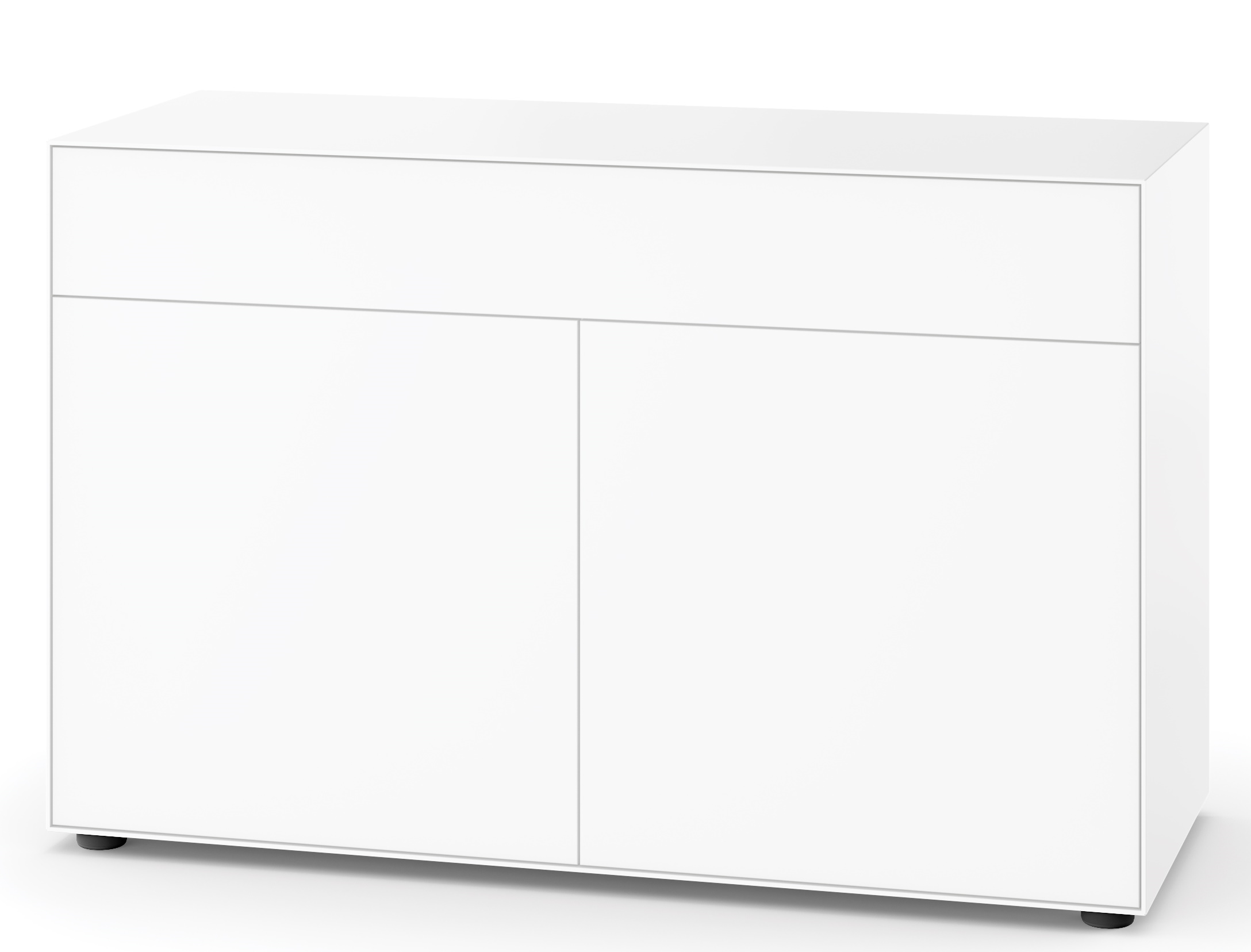 Weißes Nex Pur Box Sideboard von Piure mit Tür und Schubkasten für modernes Wohnen.