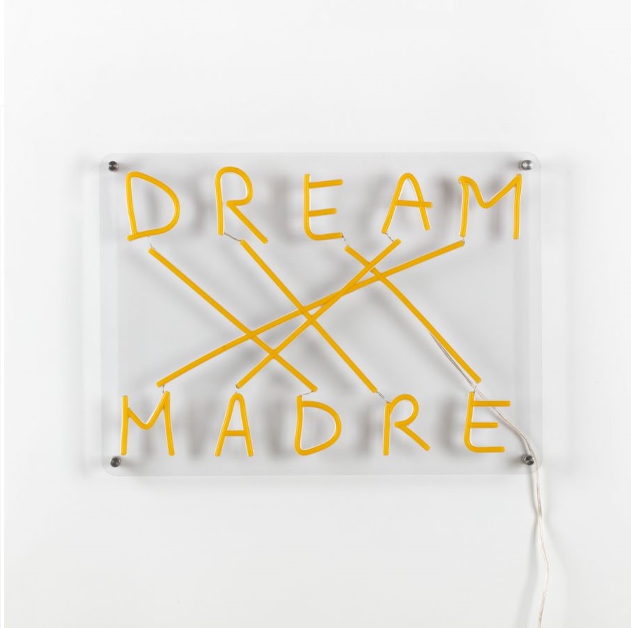 Gelbe Dream Madre LED Wandleuchte von Seletti, dimmbar, modernes Design für Wohnzimmer und Schlafzimmer.