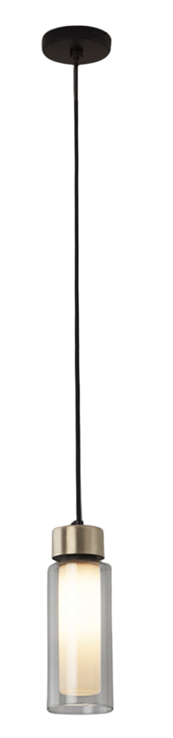Osman Pendelleuchte: Moderne Hängelampe mit Glaszylinder und Messingdetails für stilvolle Beleuchtung.