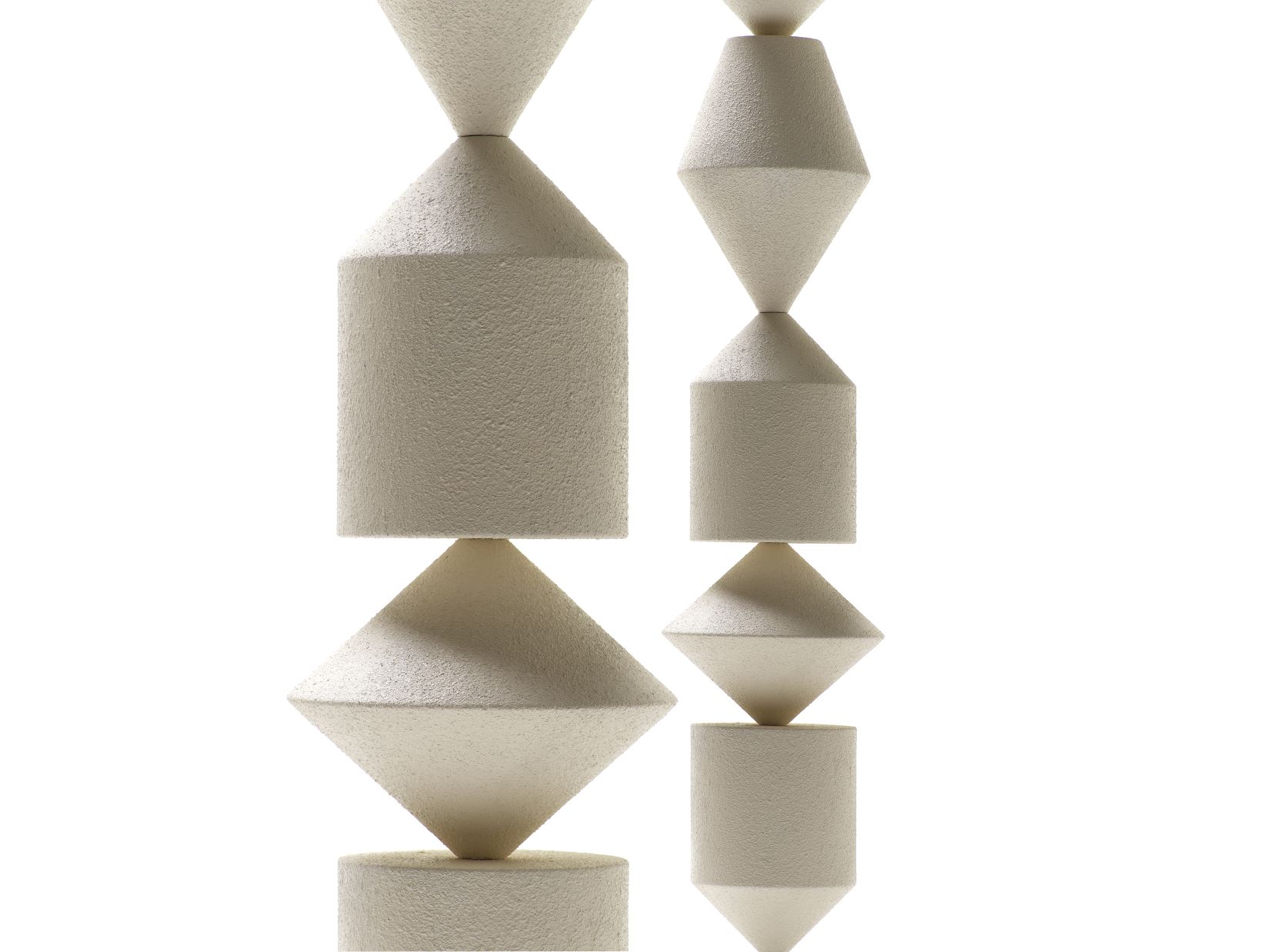 Costantina Stehlampe von Mogg: Moderne Designleuchte mit geometrischen Formen in Weiß. Stehlampe für Wohnzimmer.