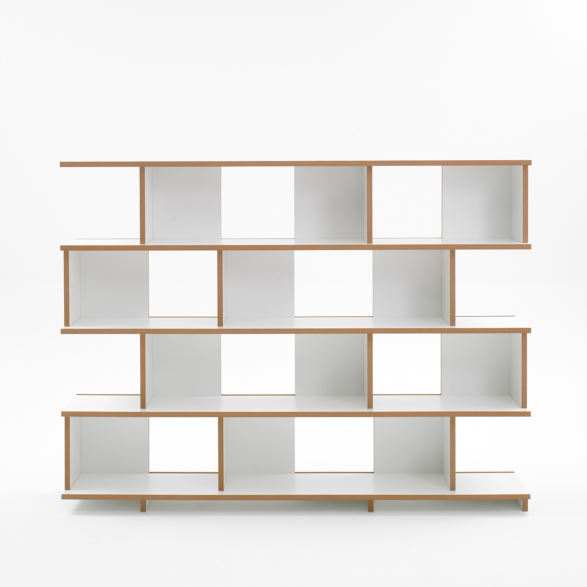 Weißes Tojo Stell Regal Anbaumodul 160 mit Holzrahmen, modernes Bücherregal für Wohnzimmer und Büro.