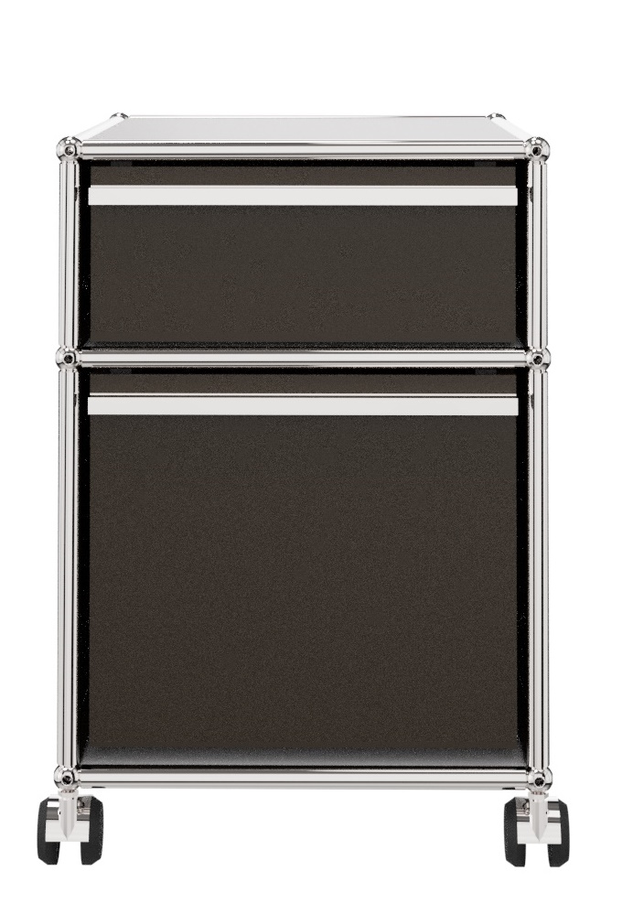 USM Haller Rollcontainer mit Hängeregistratur – braun