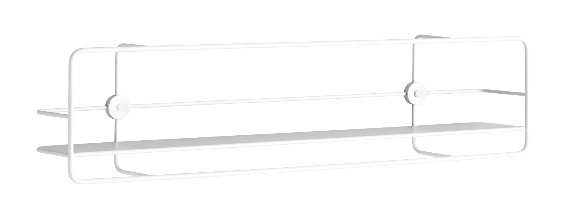 Weißes Coupé Wandregal mit horizontaler Ausrichtung. Modernes Design für stilvolle Wanddekoration.