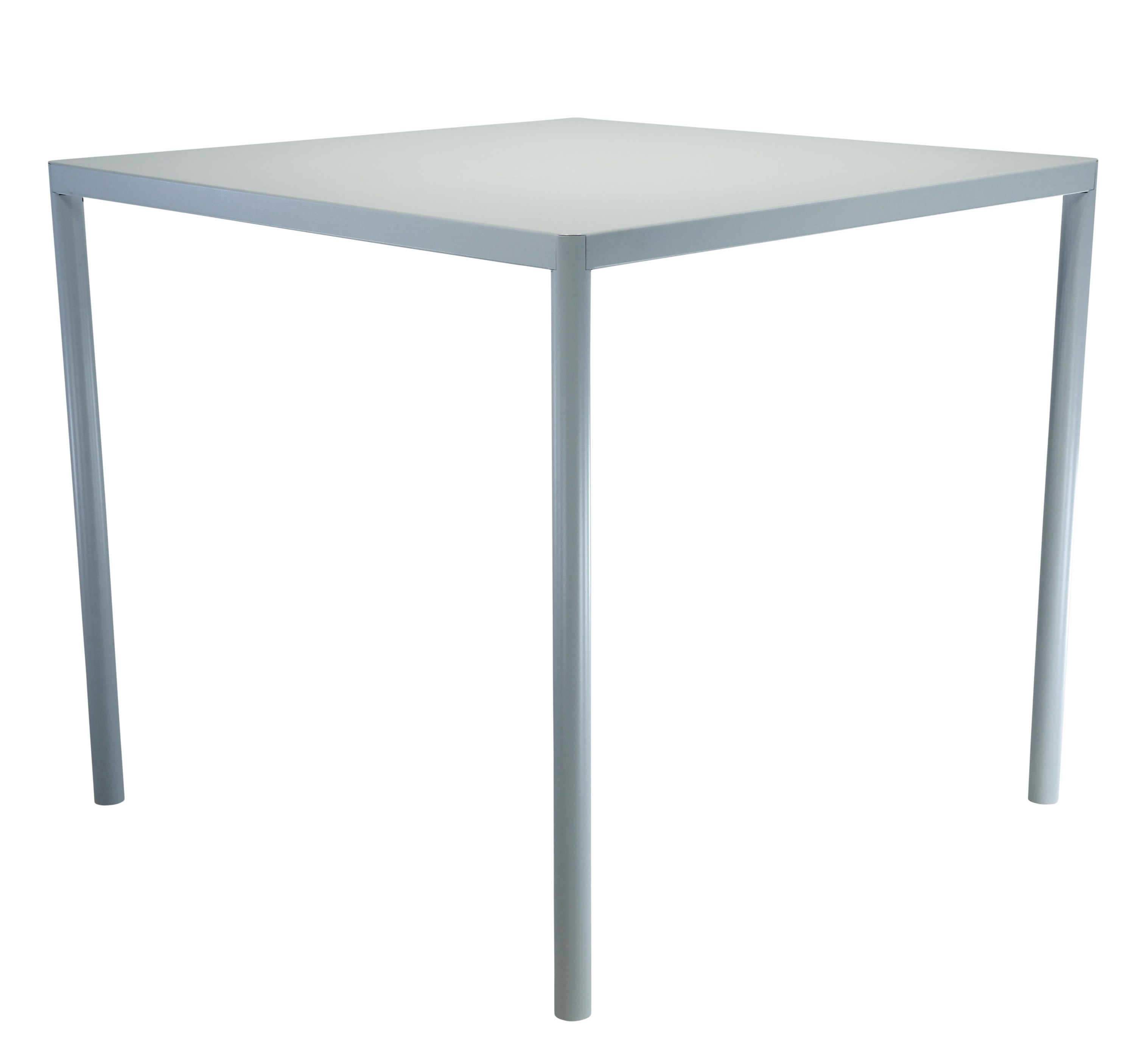 Weißer, quadratischer Jan Kurtz Live Tisch für den Außenbereich mit minimalistischem Design.