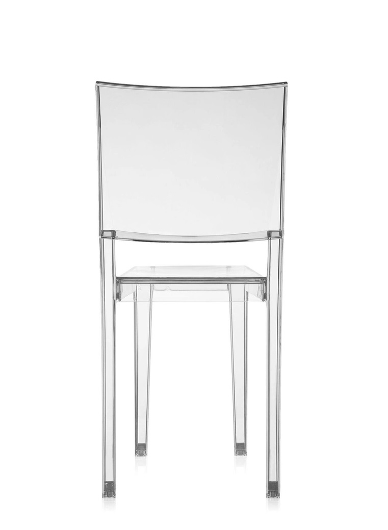 Transparenter La Marie Stuhl von Kartell, Ansicht von vorne. Designstuhl aus Polycarbonat für Esszimmer.