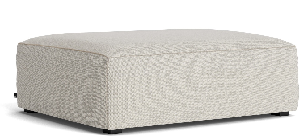 Beiger Mags Soft Ottoman von Hay, kleiner rechteckiger Hocker mit Stoffbezug für Wohnzimmer.