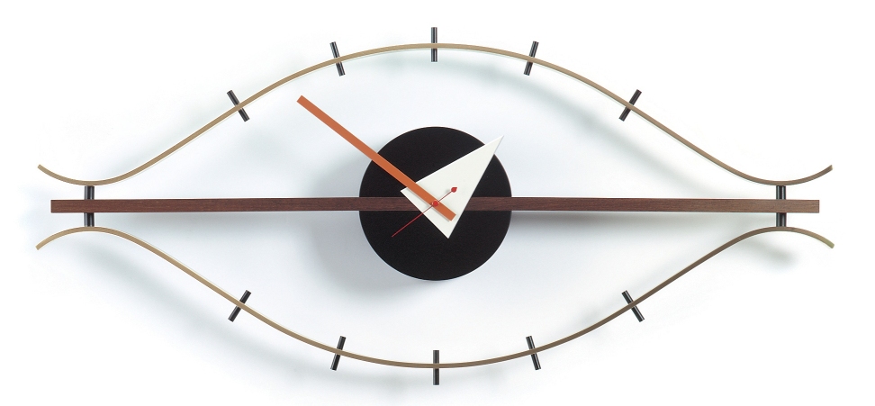 Eye Clock Wanduhr von Vitra: Design Wanduhr in Augenform, modernes Wohnaccessoire für die Wand.