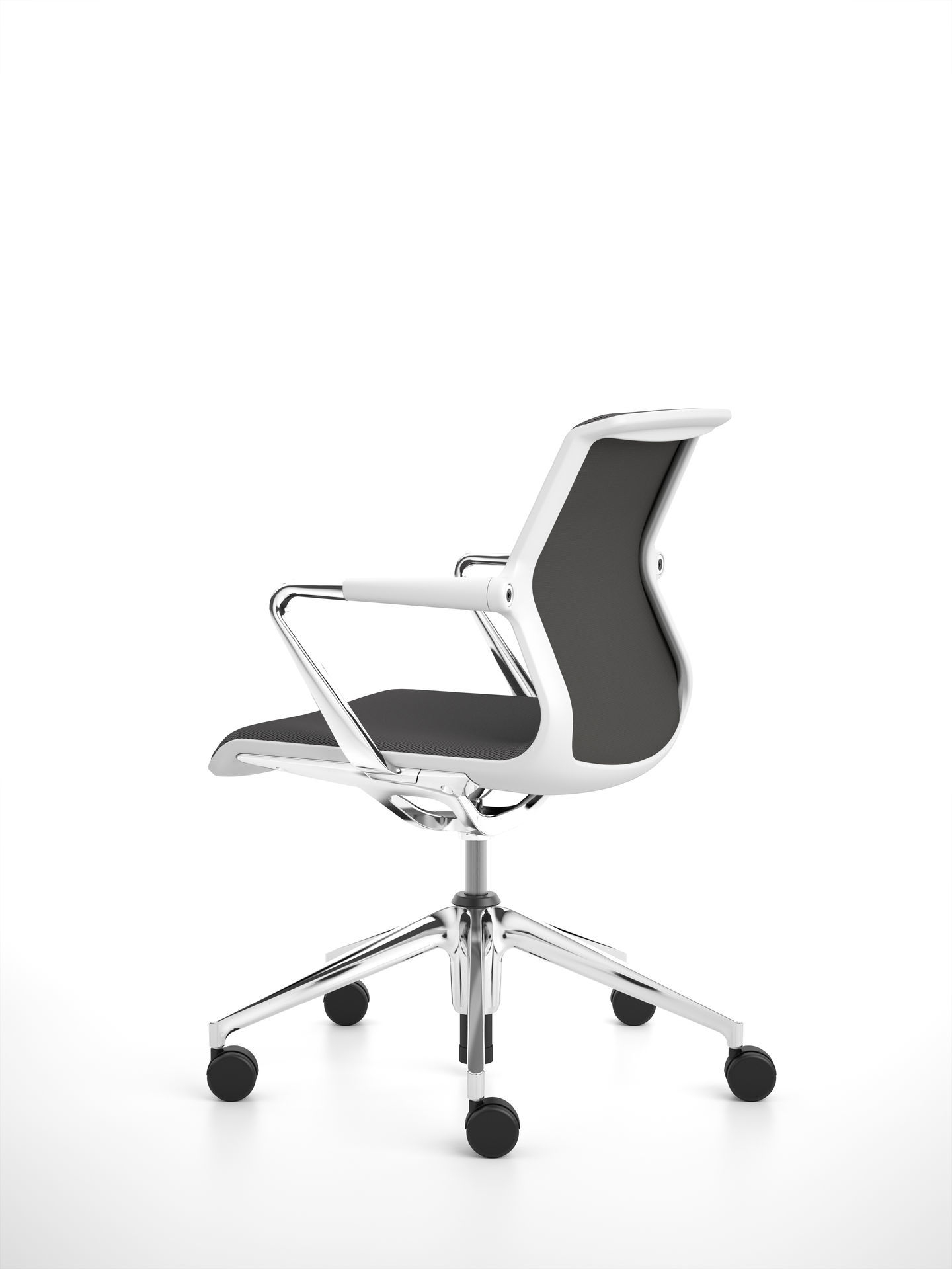 Vitra Unix Chair Bürostuhl mit Armlehnen und Fünfsternfuß, Drehstuhl für das moderne Büro.