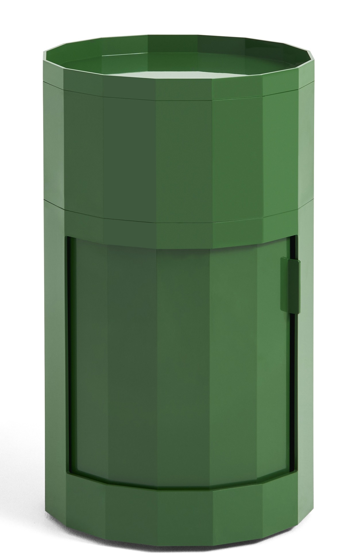 Grüner Facet Cabinet von Hay: Hoher Stauraumschrank mit Tür für Wohnzimmer und Büro.