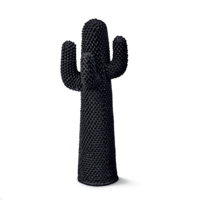 Schwarzer Guframini Cactus, eine Miniatur-Designikone. Dekorative Kaktus-Skulptur für modernes Wohnen. Einzelstück, Sammlerobjekt.