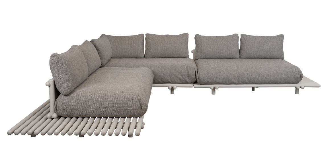 STICKS PLATFORM Ecksofa Groß Outdoor Cane-Line Gestell Aluminium / Kissen light brown