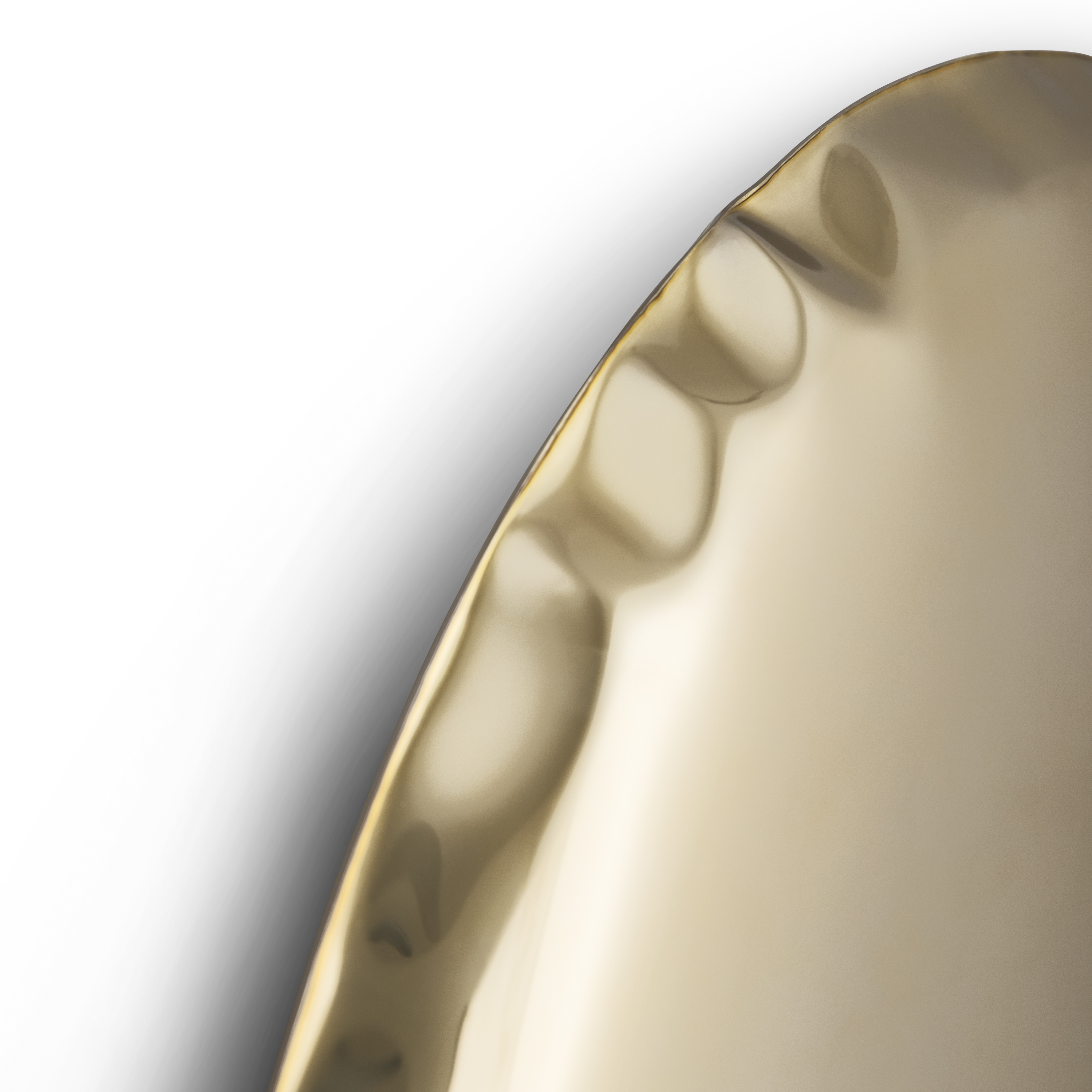 Detailaufnahme des Rondo Spiegels Aurum Gold von Zieta, ein moderner Design-Spiegel.