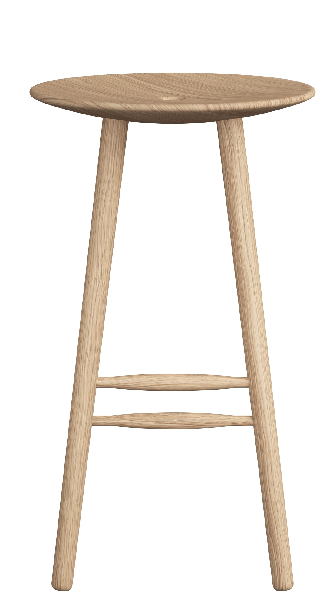 DI Volo Barhocker aus hellem Holz, H 65 cm, für Küche oder Bar.