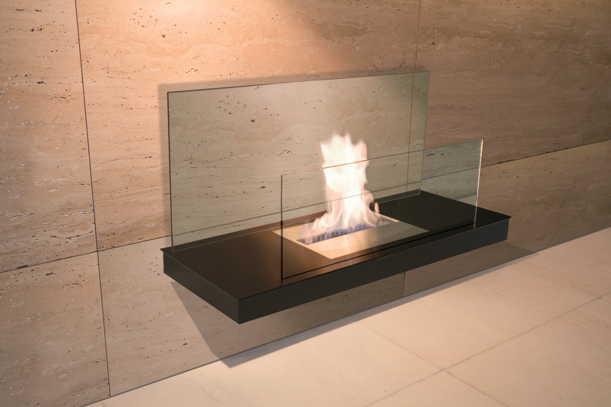 Stahl schwarz gepulvert / Glas klar