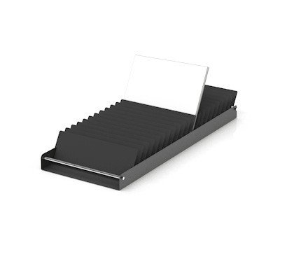 USM Haller Inos DVD-Einsatz, ein Zubehör für USM Möbel, zur praktischen Aufbewahrung von DVDs und Medien.