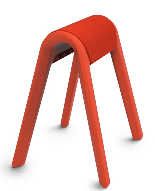 Mango-farbene Wilkhahn Sitzauflage Programm 204: Gepolsterte Hockerauflage für bequemes Sitzen, ideal für Büro und Zuhause.