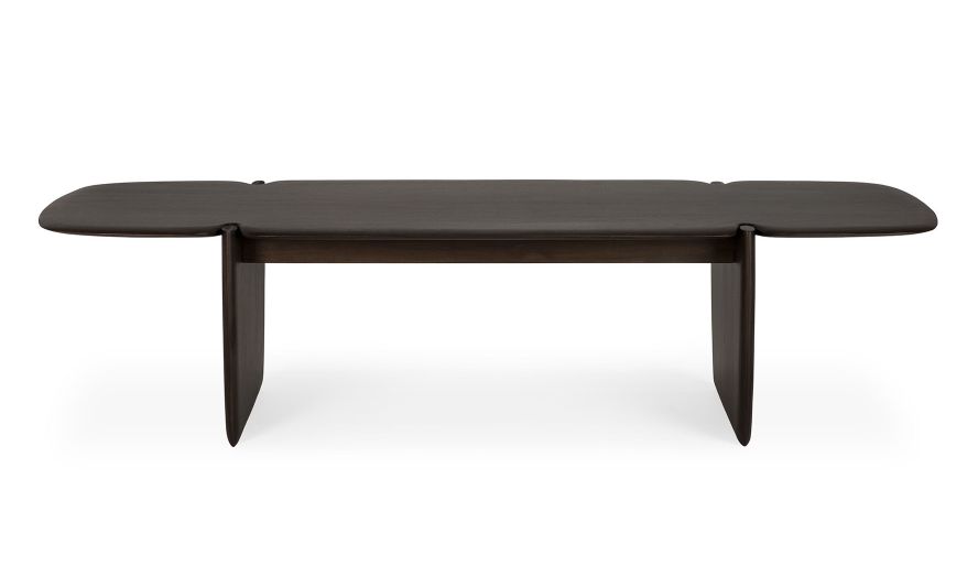 PI Couchtisch von Ethnicraft aus Mahagoni, rechteckig mit abgerundeten Ecken, modernes Design für Wohnzimmer.