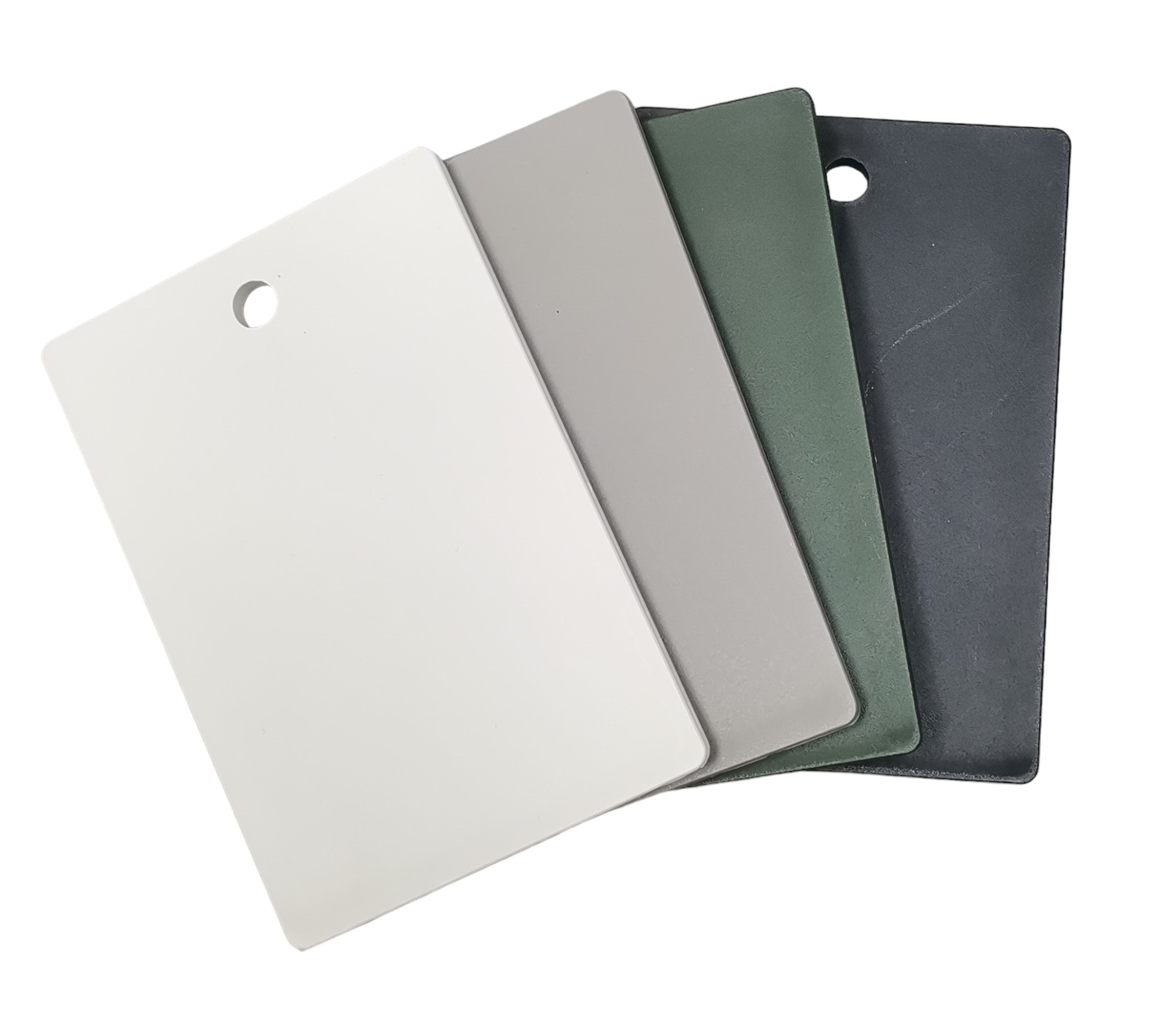 Kunststoffmuster für Hay Neu Chair in Weiß, Grau, Grün und Schwarz zur Farbauswahl.