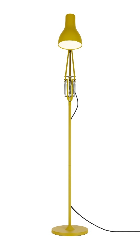 Anglepoise Type 75 Stehleuchte Margaret Howell Edition in Gelb Ochre, moderne Bodenleuchte.