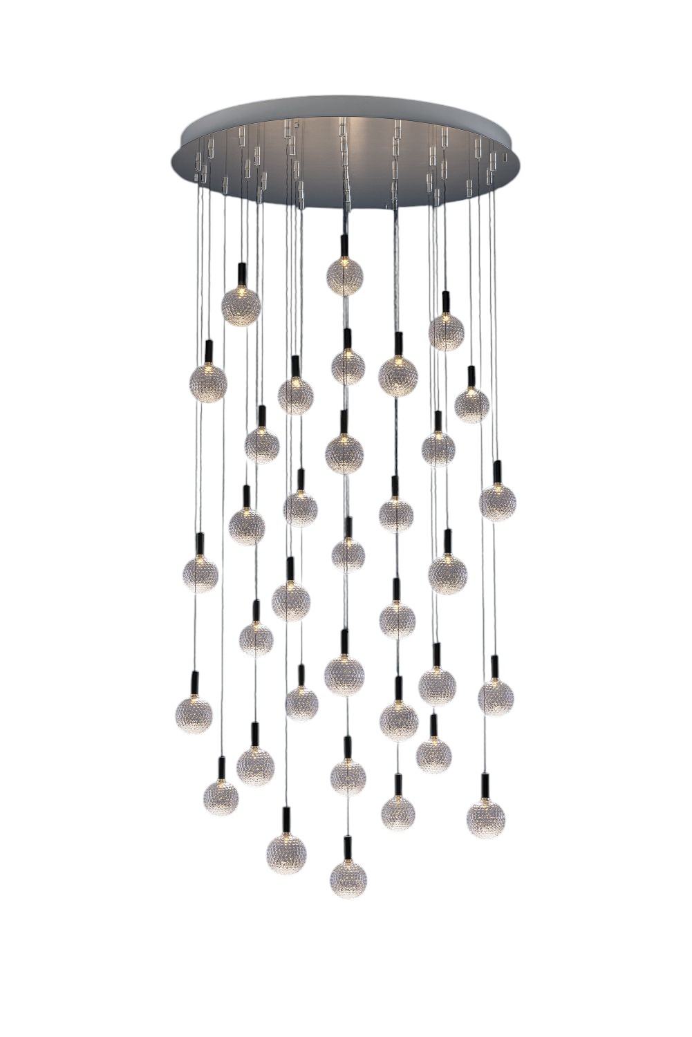 Par 18 Chandelier von Catellani & Smith: Hängeleuchte mit vielen kleinen, leuchtenden Kugeln.
