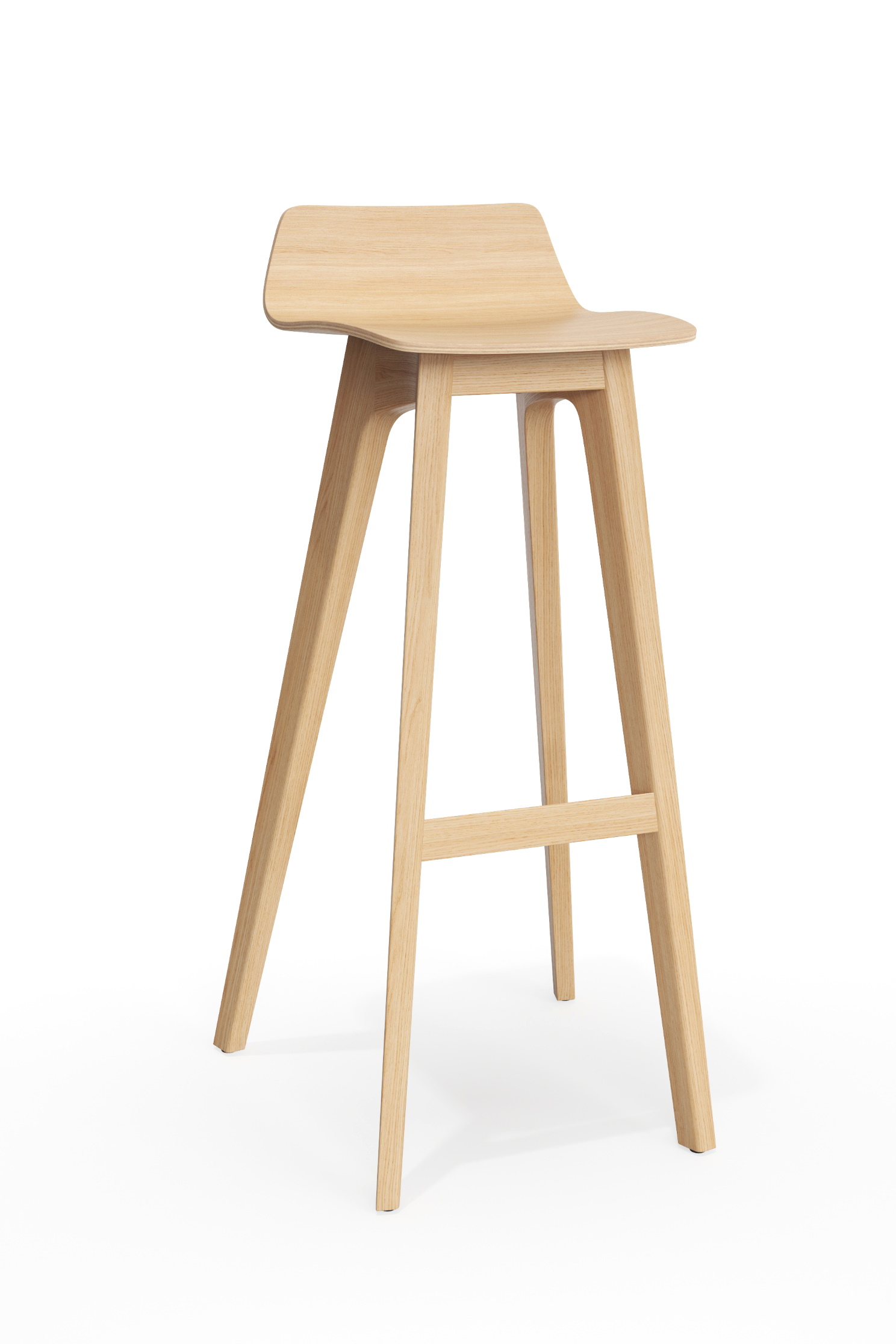 Morph Barhocker aus Eiche, Sitzhöhe 80 cm, modernes Design für Küche oder Bar.