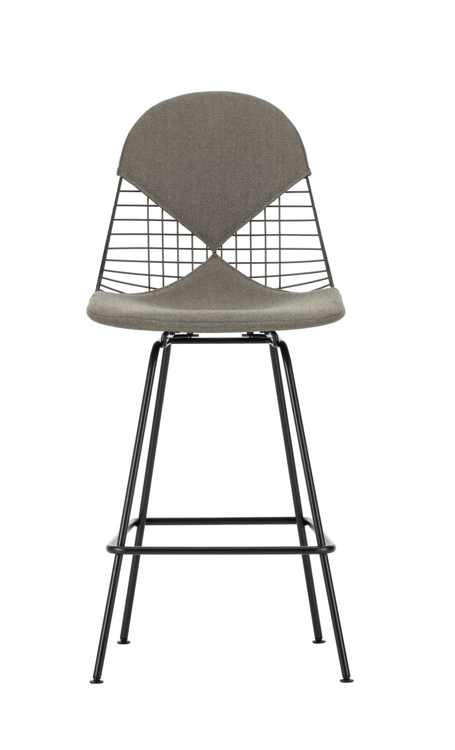 Eames Wire Bar Stool Barhocker Medium mit Sitz- und Rückenpolster Vitra