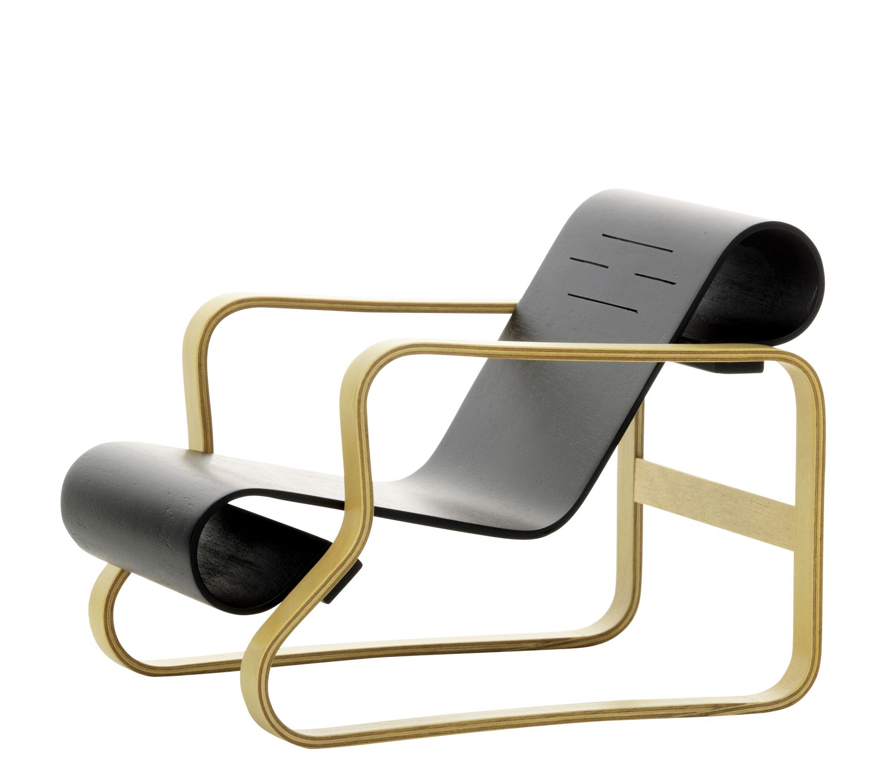 Miniatur des Art. 41 Paimio Stuhls von Vitra, Designklassiker aus gebogenem Holz.