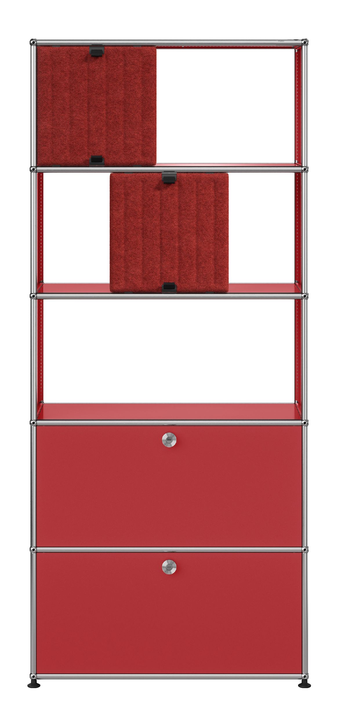 USM Haller Regal mit Soft Panels M69 QUICK SHIP Rubinrot-Rot
