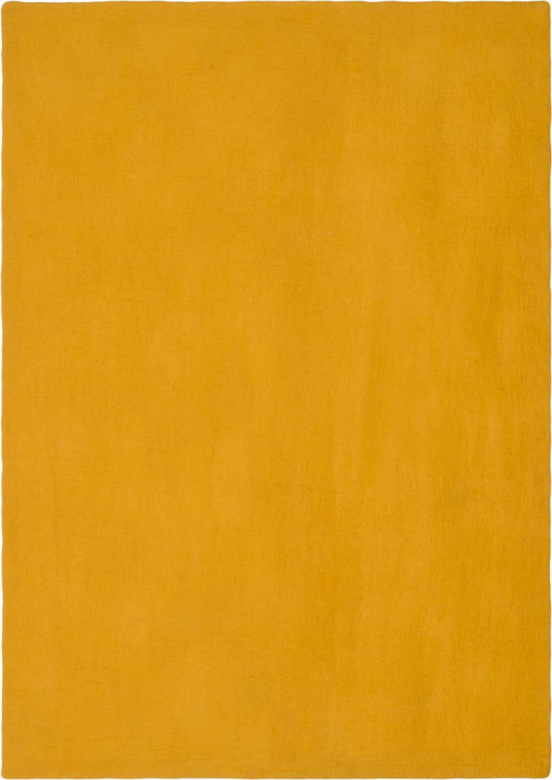 Gelber, rechteckiger Filzteppich von myfelt, 160x230 cm. Moderner Teppich aus Filz für Wohnzimmer und Schlafzimmer.