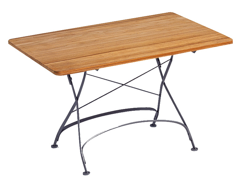 Weishäupl Classic Tisch B 120 cm: Klappbarer Outdoor Tisch mit Holzplatte und Metallgestell.