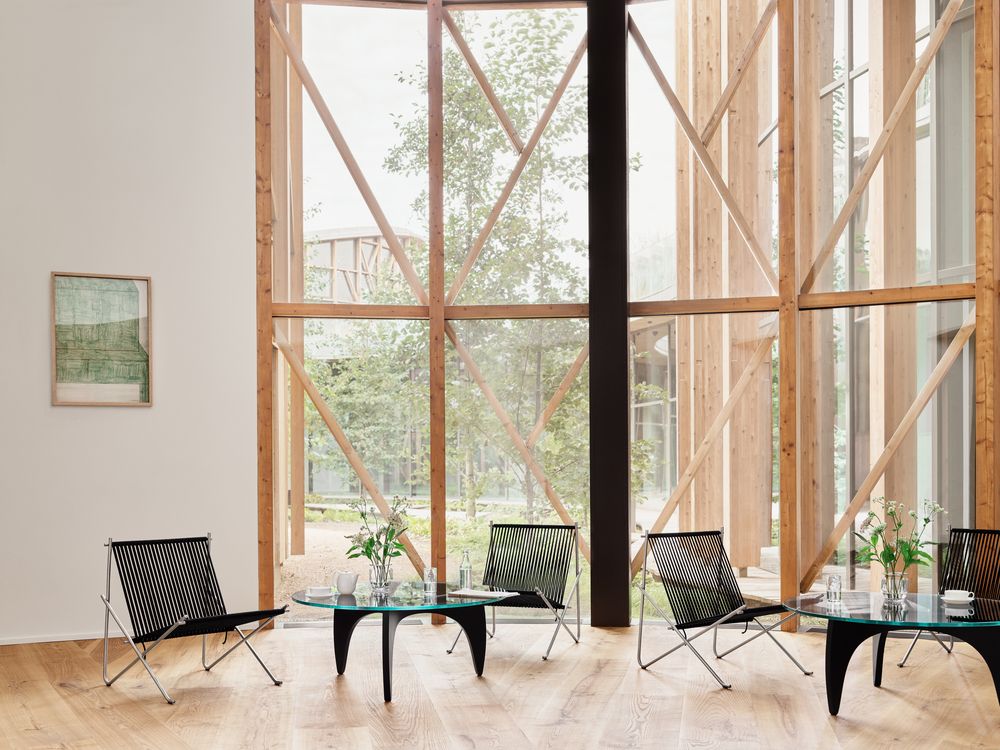 PK4 Lounge Chair Edelstahl - Schwarz Fritz Hansen