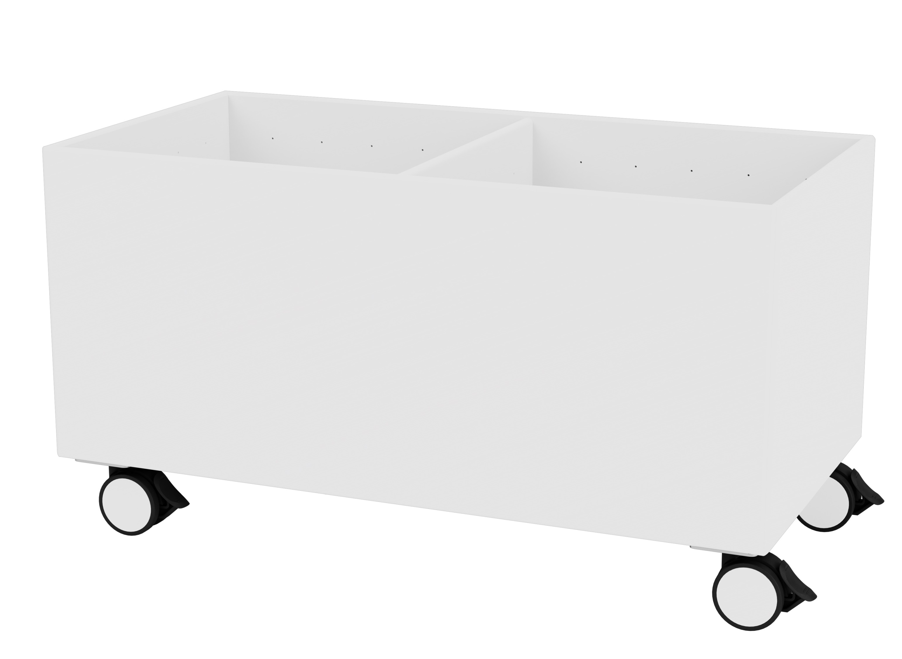 Weiße Montana Colour Box III Aufbewahrungsbox mit Rollen, ideal für Kinderzimmer und Büro.