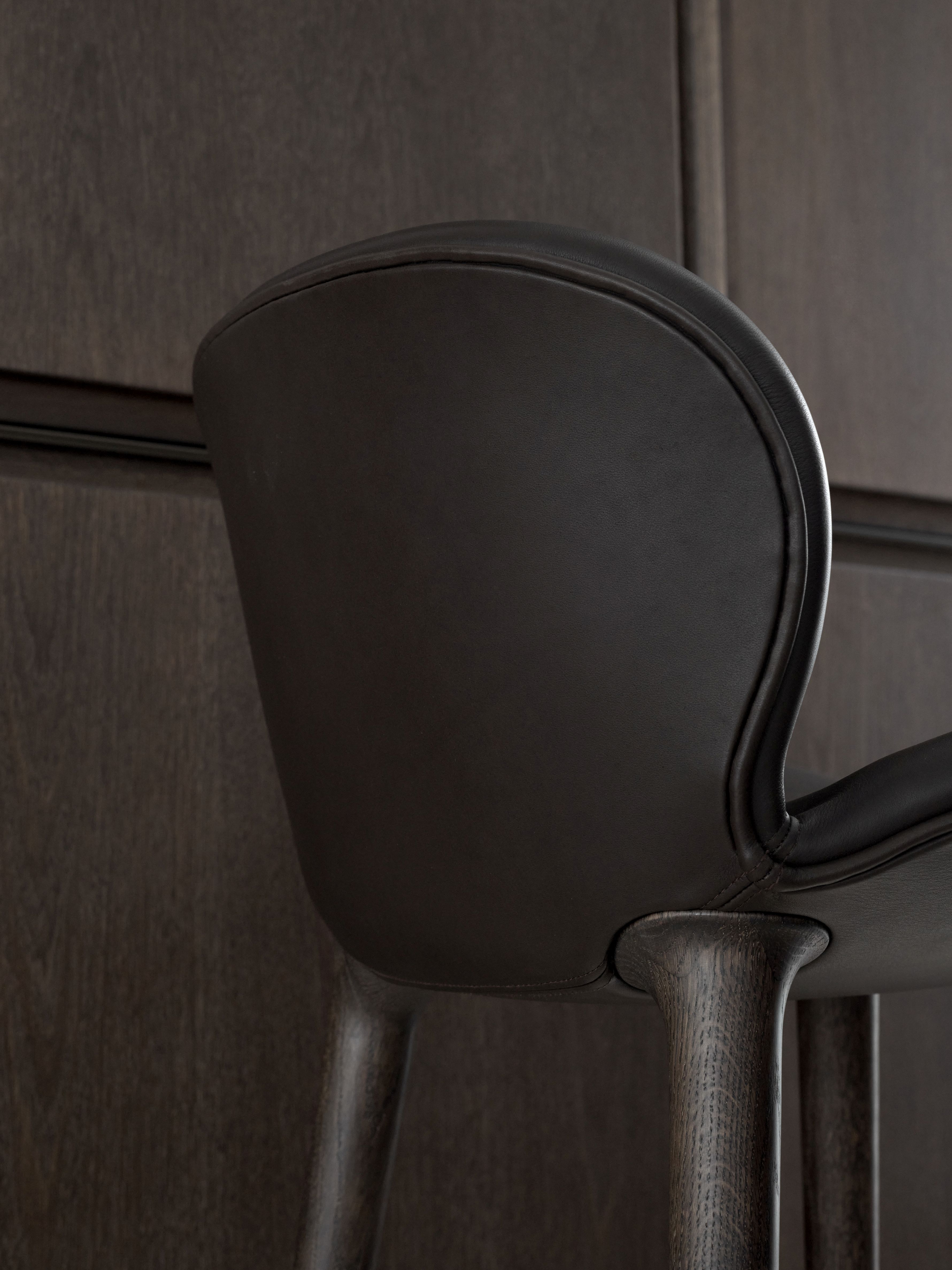 Lodge Tresenhocker Eiche dunkel / dunkelbraunes Leder Vipp