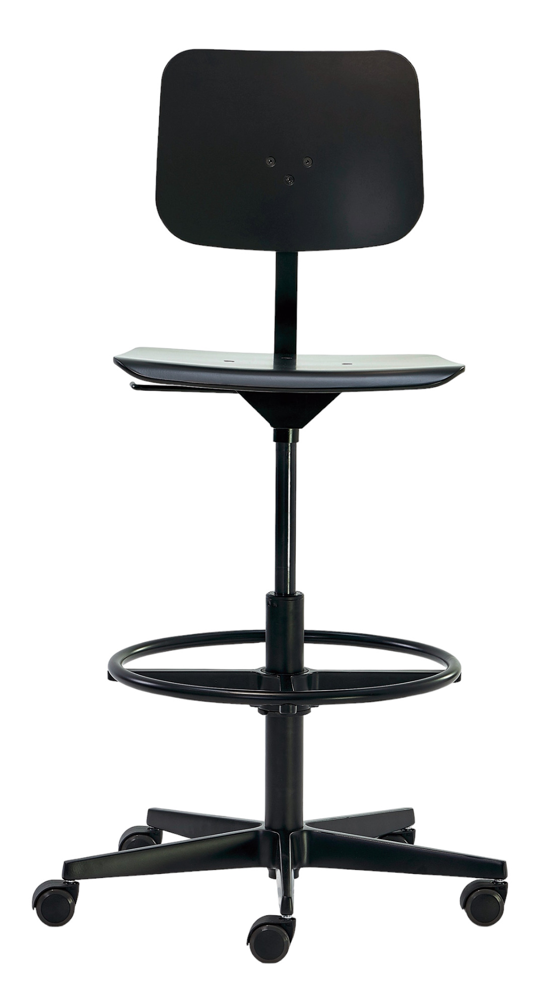 Schwarzer Mr. Square Drehstuhl von Richard Lampert mit verstellbarer Höhe und Rollen. Bürostuhl für ergonomisches Sitzen.