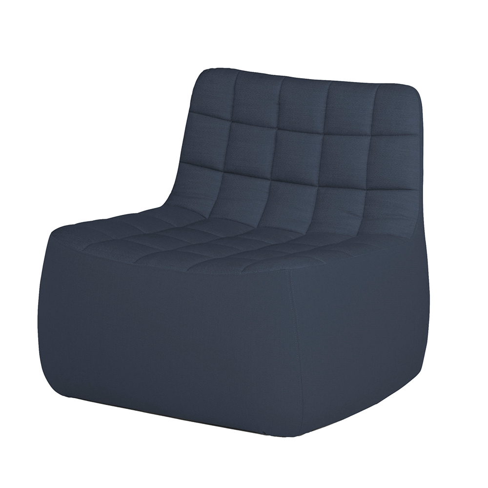 Yam Chair Sessel von Northern in Rosa, moderner Polstersessel mit quadratischer Steppung für Wohnzimmer.