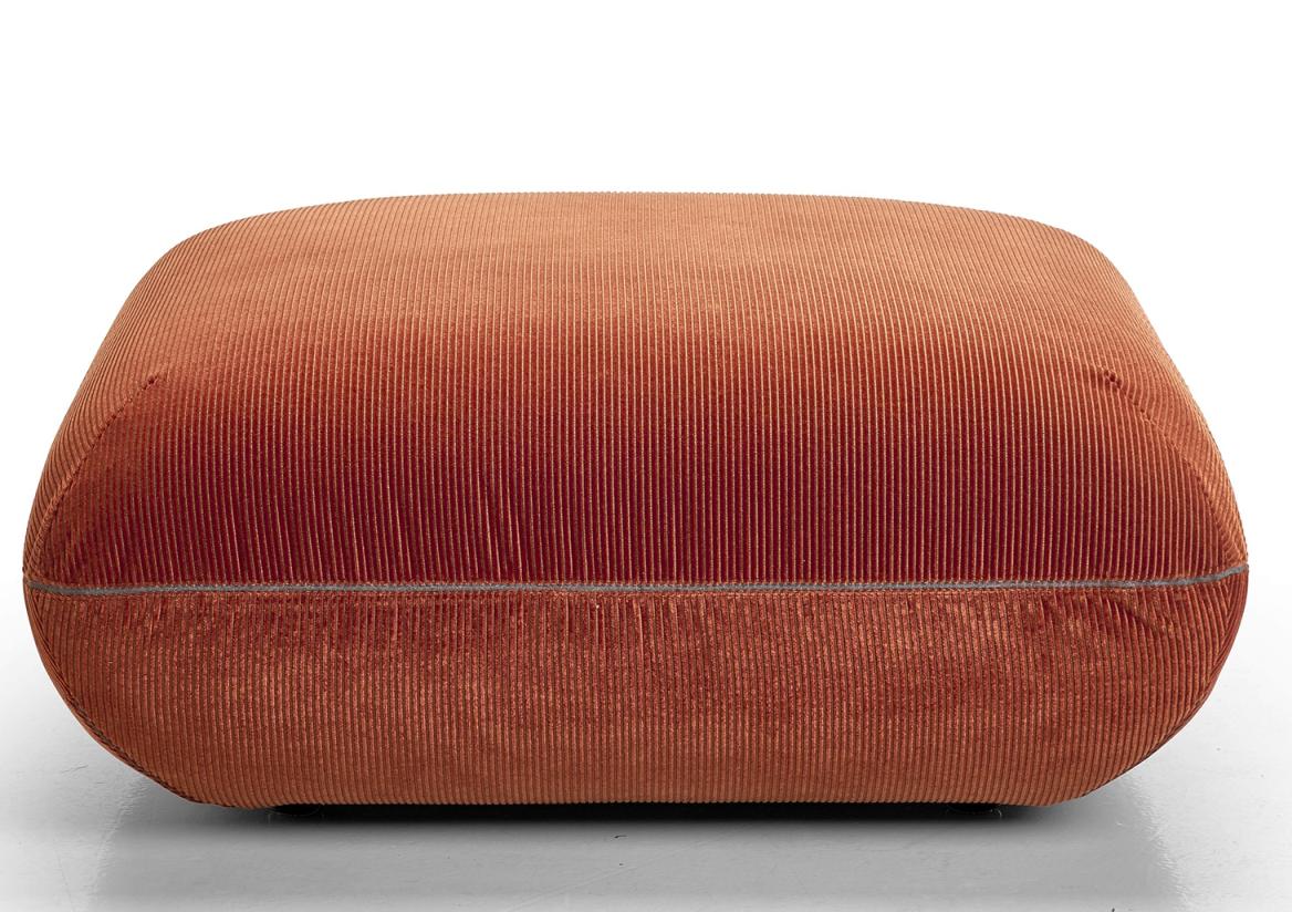 Jalis 21 Hocker in Cord-Optik, Farbe Cor, quadratisch, modernes Design für Wohnzimmer.